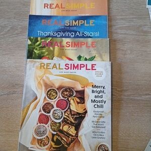 Real Simple Magazine Lot of 4 Issues Cooking, Spa, Health, and Lifestyle